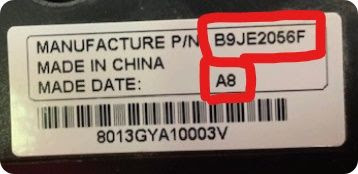 Specialized battery part and serial number example