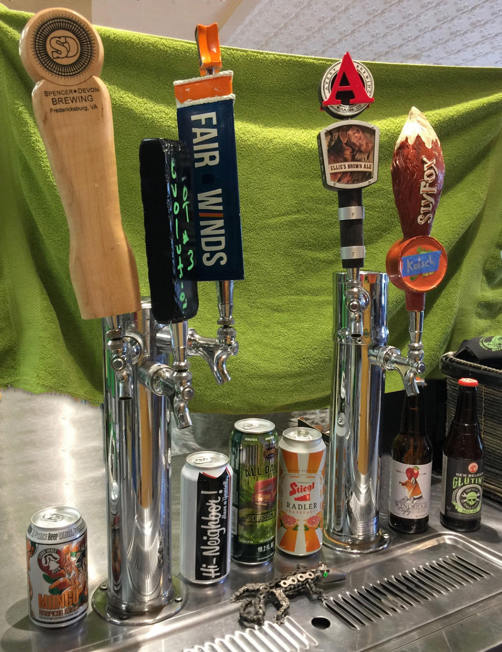 Green Lizard cycling beer taps