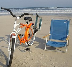 how to carry a beach chair on a bike