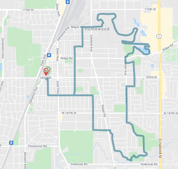 Map of GSC Saturday Morning Group Ride