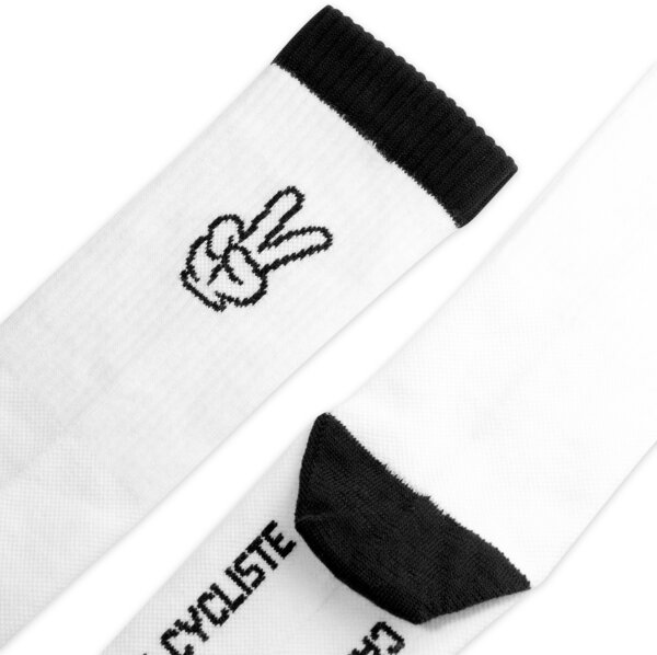 CAFE DU CYCLISTE Motto Socks Color: Black/White
