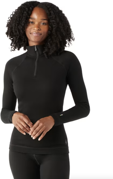 Smartwool Women's Classic Thermal Merino Base Layer 1/4 Zip Black XS