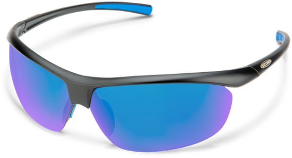 Suncloud Optics Zephyr Color: Matte Black / Polarized Blue Mirror