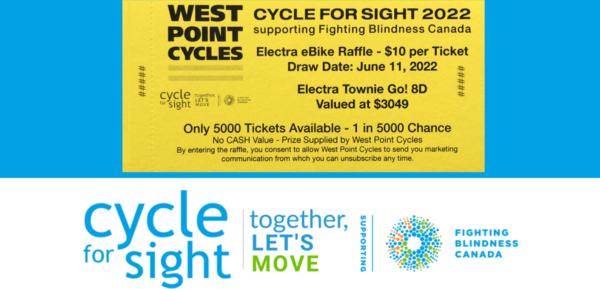 WEST POINT CYCLES Cycle for Sight - Electra e-bike raffle ticket
