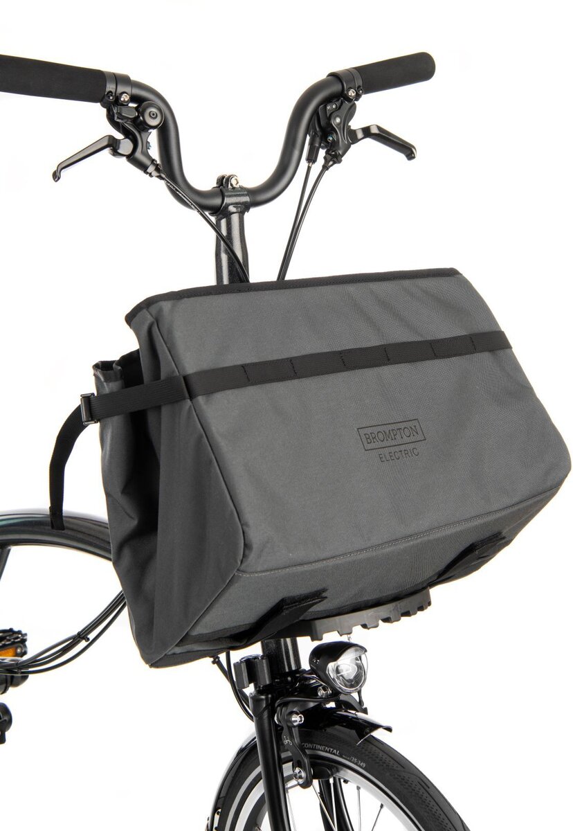 Brompton Electric Basket Bag Dark Grey West Point Cycles Vancouver