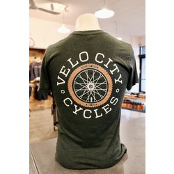 Velo City VCC Green Wheel T Shirt
