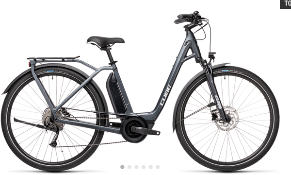 Cube 2021 Town Sport Hybrid ONE 400 Electric Comfort Easy Entry Bike Iridium/Grey 50cm Small