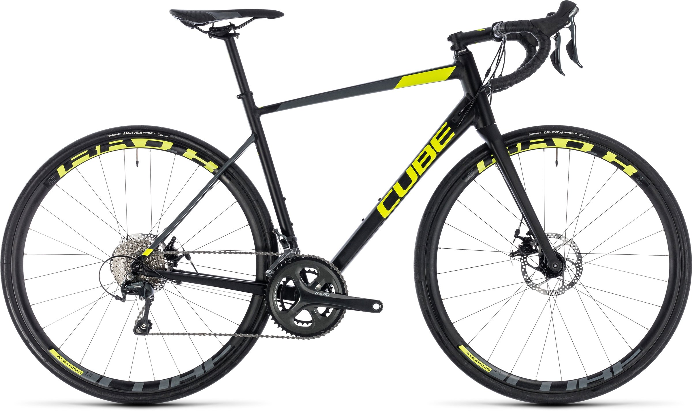 Cube Attain Race Disc Tiagra Road Bike Black/Yellow 50cm Gears Bike
