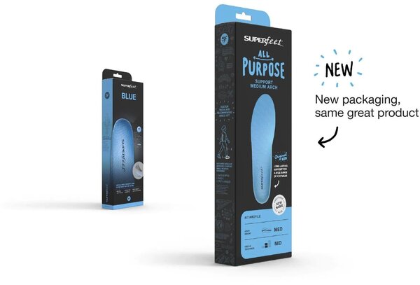 Superfeet All-Purpose Support Medium Arch Blue Insoles Action Sports