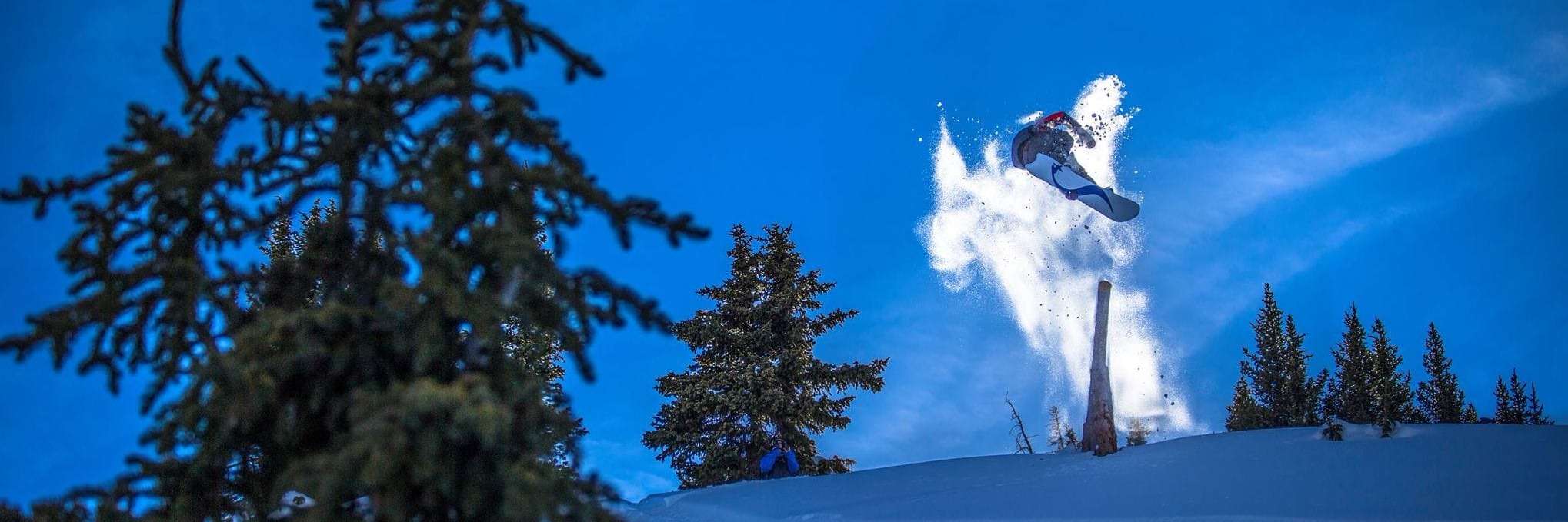 Snowboarder getting air