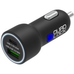 Quad Lock 48W Dual Car Charger - USB-C PD + USB-A QC3.0