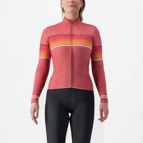 Castelli Ottanta Long Sleeve Jersey Color: Mineral Red