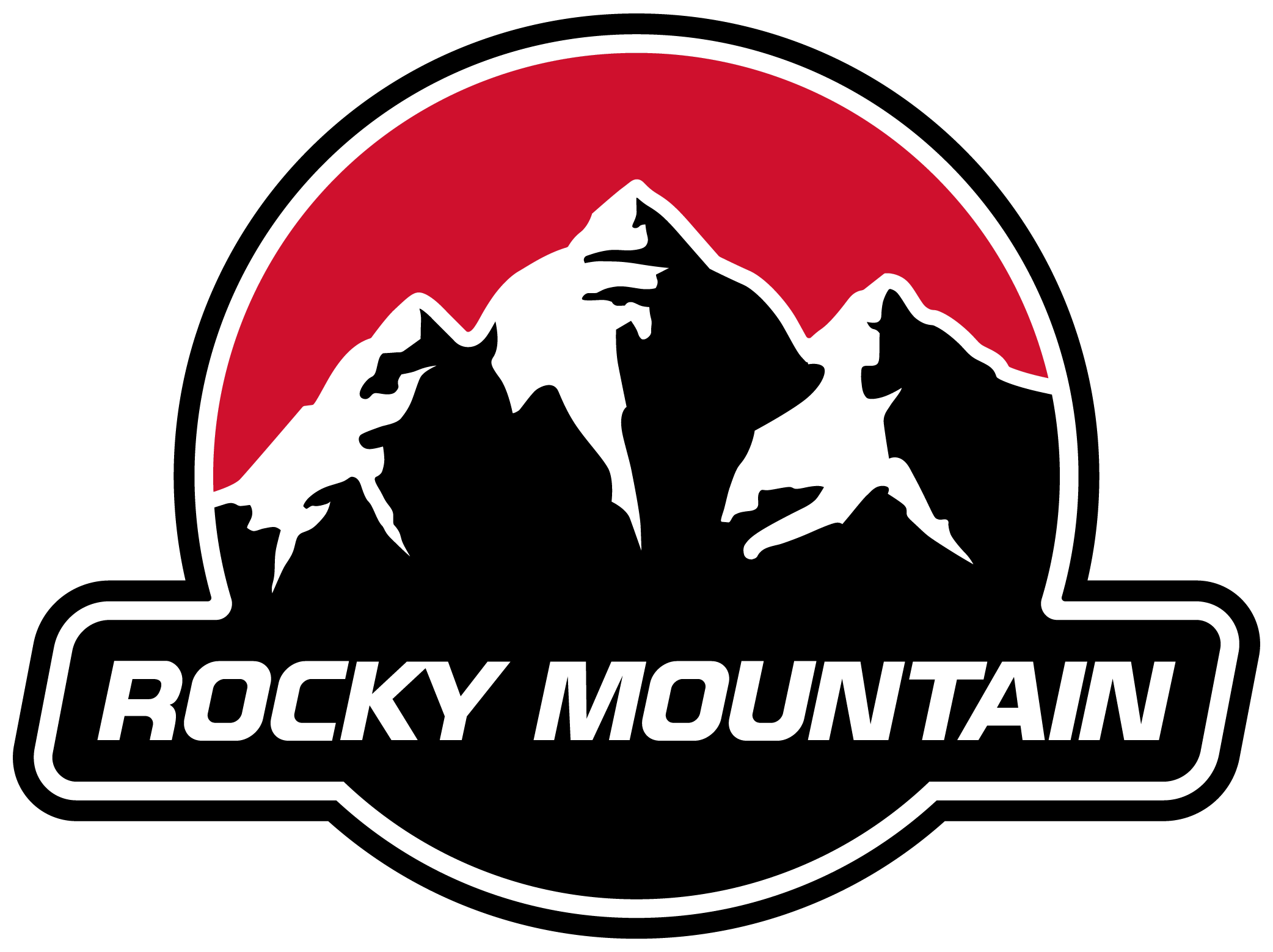 Rocky Mountain Logo Black and Red With Mountains