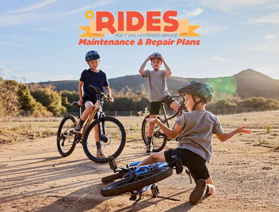 RIDES Maintenance & Repair Plans logo | Image of kids on bikes