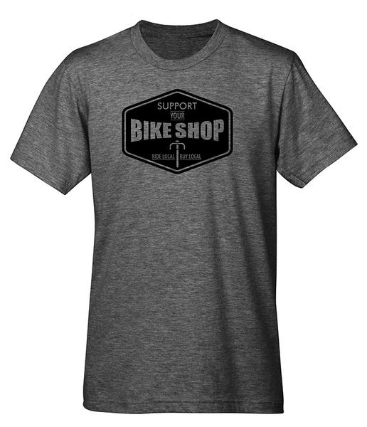 Mechanical Threads Support Your Local Bike Shop heather tee