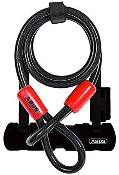 ABUS Ultra 410 Mini U-Lock 7"x12mm, Black w/ Cable (4'x10mm)
