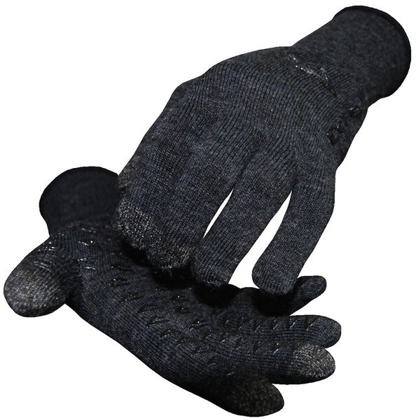 DeFeet Duraglove ET Wool Gloves - Charcoal w/ Black Grippies 
