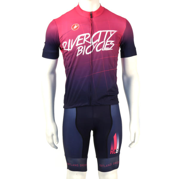 River City Bicycles Purple Fade Castelli Jersey, Short Sleeve