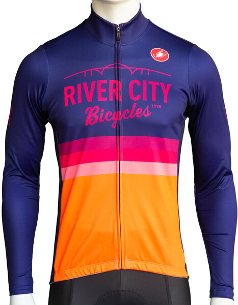River City Bicycles Castelli Orange Stripe LS Jersey 
