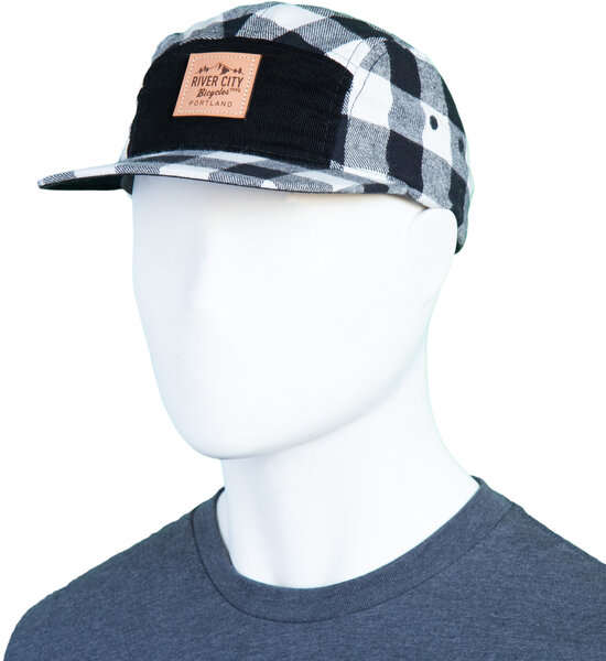 River City Bicycles Leather Patch Plaid Hat - Black/White 