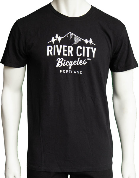 River City Bicycles Mountain Logo Men's Tee - Black 
