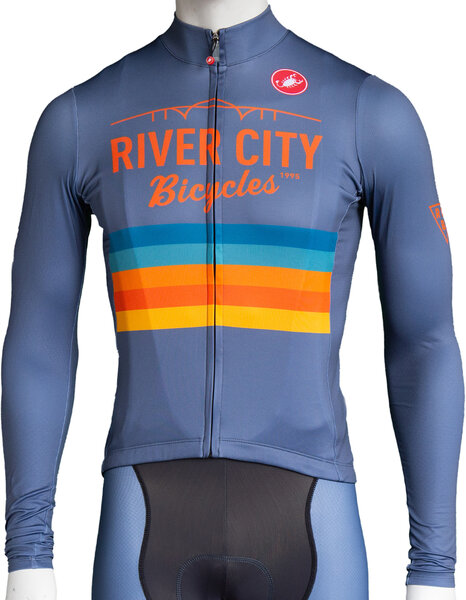 River City Bicycles Castelli LS Grey Stripe Mens Jersey
