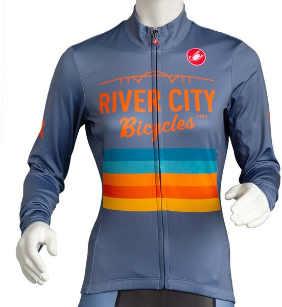 River City Bicycles Castelli LS Grey Stripe Womens Jersey 