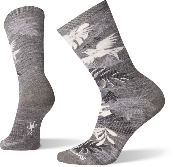 Smartwool Women's Parakeet Palm Crew Socks - Medium Gray 