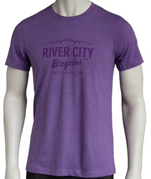 River City Bicycles Bridge Logo Tee - Purple w/ Purple