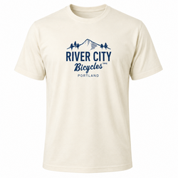 River City Bicycles Mountain Logo Tee Butter/Navy