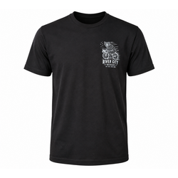 River City Bicycles RCB Bear Logo T Shirt- Black