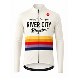 River City Bicycles Cream Stripe Castelli Jersey, Long Sleeve - Men's