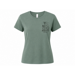 River City Bicycles RCB Bear Logo T Shirt Sage Women's