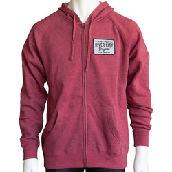 River City Bicycles Patch Hoodie - Crimson Heather