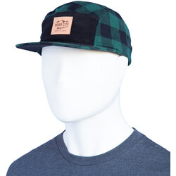 River City Bicycles Leather Patch Plaid Hat - Black/Green