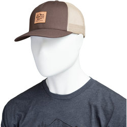 River City Bicycles Trucker Hat, Mountain Logo Patch - Brown