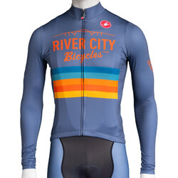 River City Bicycles Castelli LS Grey Stripe Mens Jersey