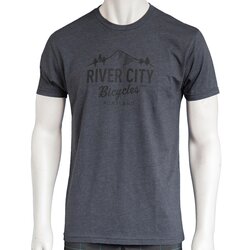 River City Bicycles Mountain Logo Tee - Charcoal/Black