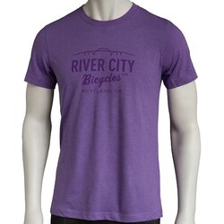 River City Bicycles Bridge Logo Tee - Purple w/ Purple