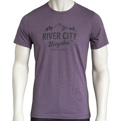 River City Bicycles Mtn Logo Tee - Heather Purple w/ Charcoal