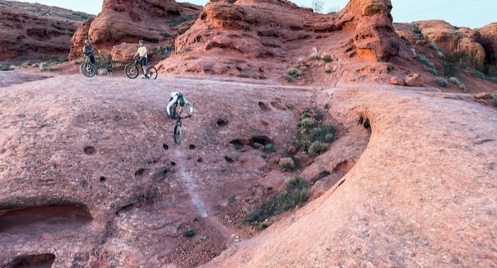 Rider on a rental bike