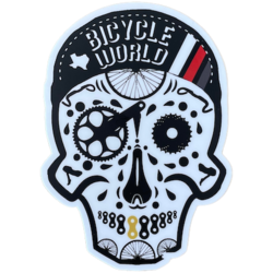 Bicycle World Sugar Skull Sticker