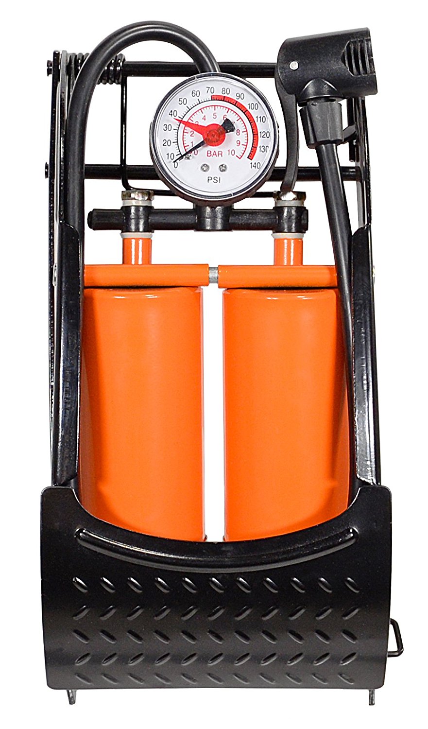 Kent International CAPSTONE DBL BARREL FOOT PUMP W/ GAUGE www