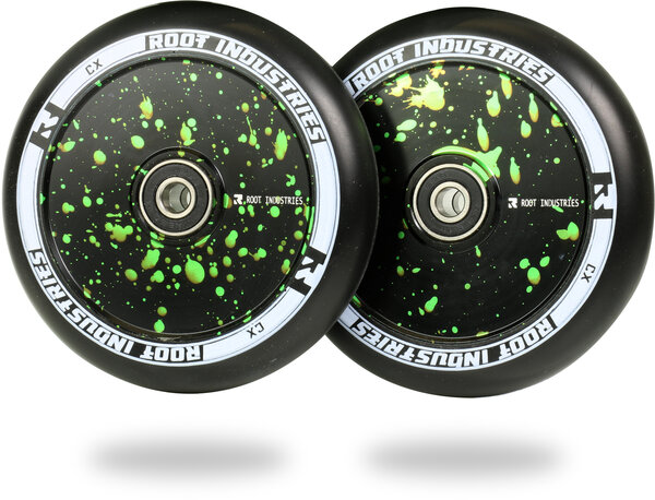 Root Industries AIR Wheels 110mm - Black / Green Splatter