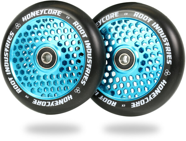 Root Industries Honeycore Wheels 110mm - Black / Sky Blue