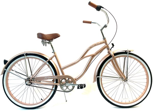 San Diego Bicycle Company Ladies Garnet 3 Speed – Rose Gold Beach Cruiser