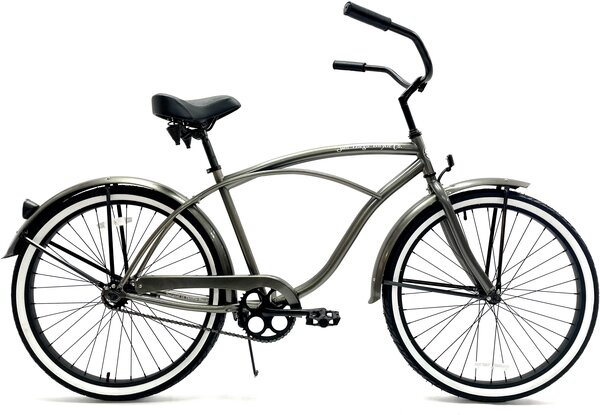 San Diego Bicycle Company Mens Garnet – Gloss Grey Beach Cruiser