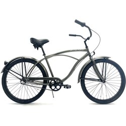 San Diego Bicycle Company Mens Garnet 3 Speed – Gloss Grey Beach Cruiser