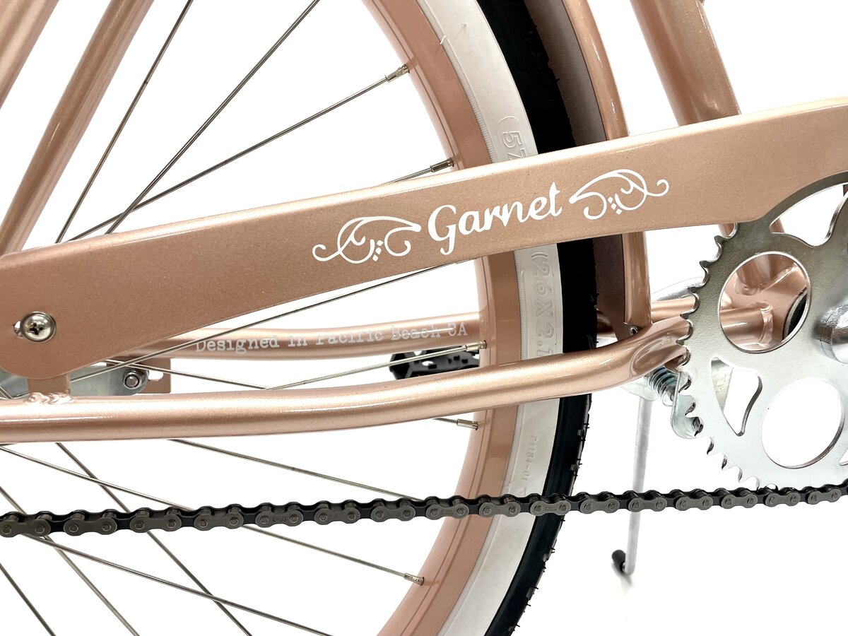 rose gold womens bicycle 26" Micargi Women's Roasca V7 City Bike Beach Cruiser (390mm) Heavy duty brown/silver Crankset Rose Gold Women's Cruiser Bike