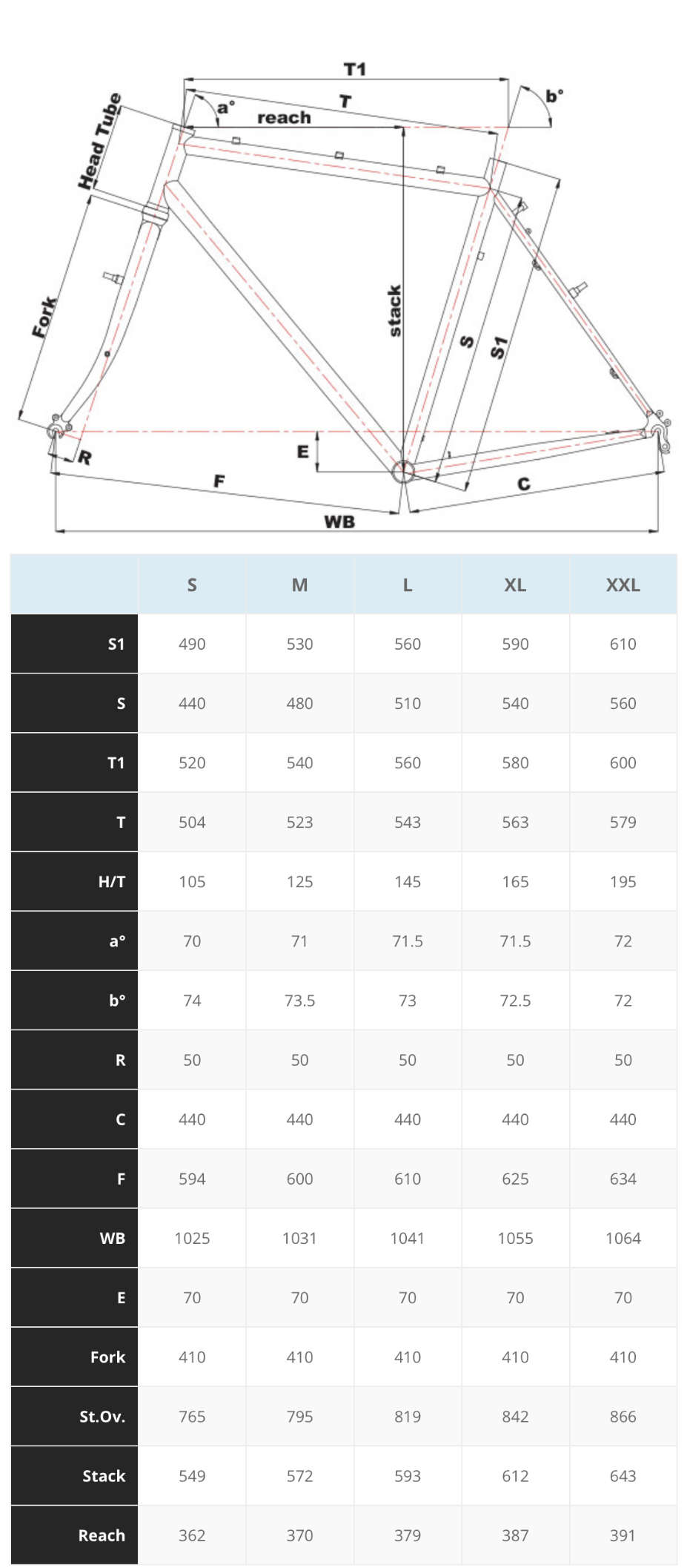 cinelli experience size chart